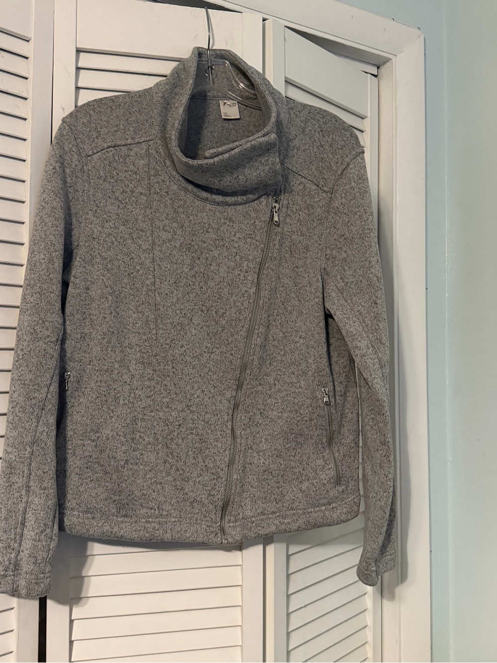 Old Navy’s Active Go Dry Fleece Women's Gray Asymmetrical Zip Moto Jacket